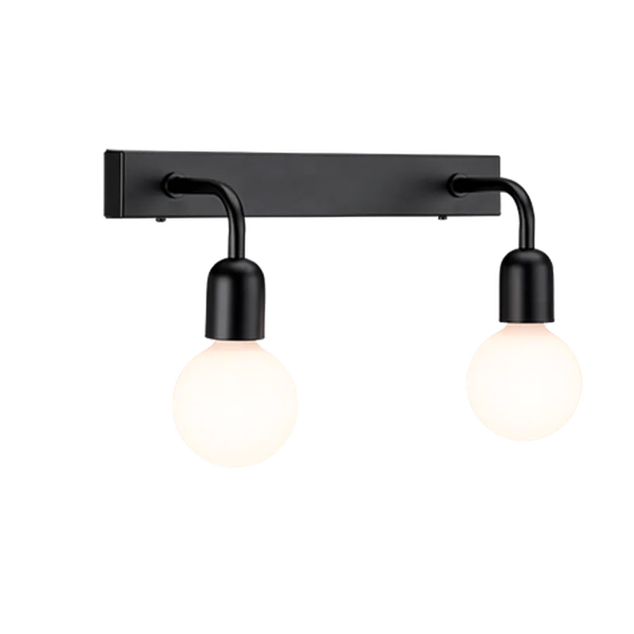 Belid Regal dobbel vegglampe IP44 E27 Svart