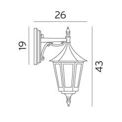 Discount Norlys Rimini vegglampe utendørs ned IP54 Svart
