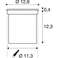 Outlet Slv Rocci 125 rund nedfellbar uplight 6W 3000 Kelvin IP67 Rustfritt stål