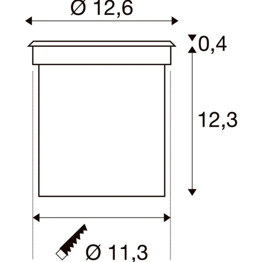 Outlet Slv Rocci 125 rund nedfellbar uplight 6W 3000 Kelvin IP67 Rustfritt stål