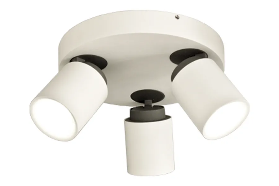 Clearance Aneta Lighting Rollo rund taklampe 3 spotter - Hvit/Svart Hvit / Svart