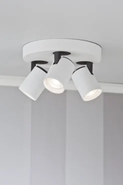 Clearance Aneta Lighting Rollo rund taklampe 3 spotter - Hvit/Svart Hvit / Svart