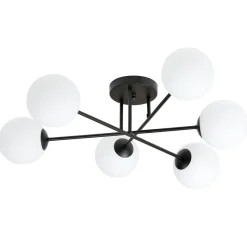 Hot Emibig Roma taklampe 6-lys - Svart/Opal Svart / Opal
