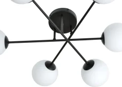 Hot Emibig Roma taklampe 6-lys - Svart/Opal Svart / Opal