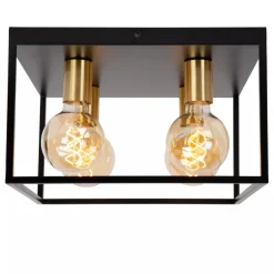 Lucide Ruben taklampe 36x36 cm 4-lys - Svart/Gullfarget Svart / Messing