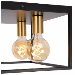 Lucide Ruben taklampe 36x36 cm 4-lys - Svart/Gullfarget Svart / Messing