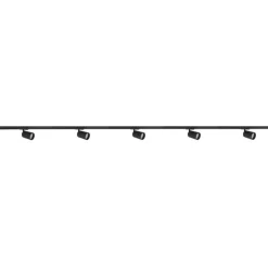 Clearance NorDesign Secco spotskinne 5 spotter 2 meter - Svart