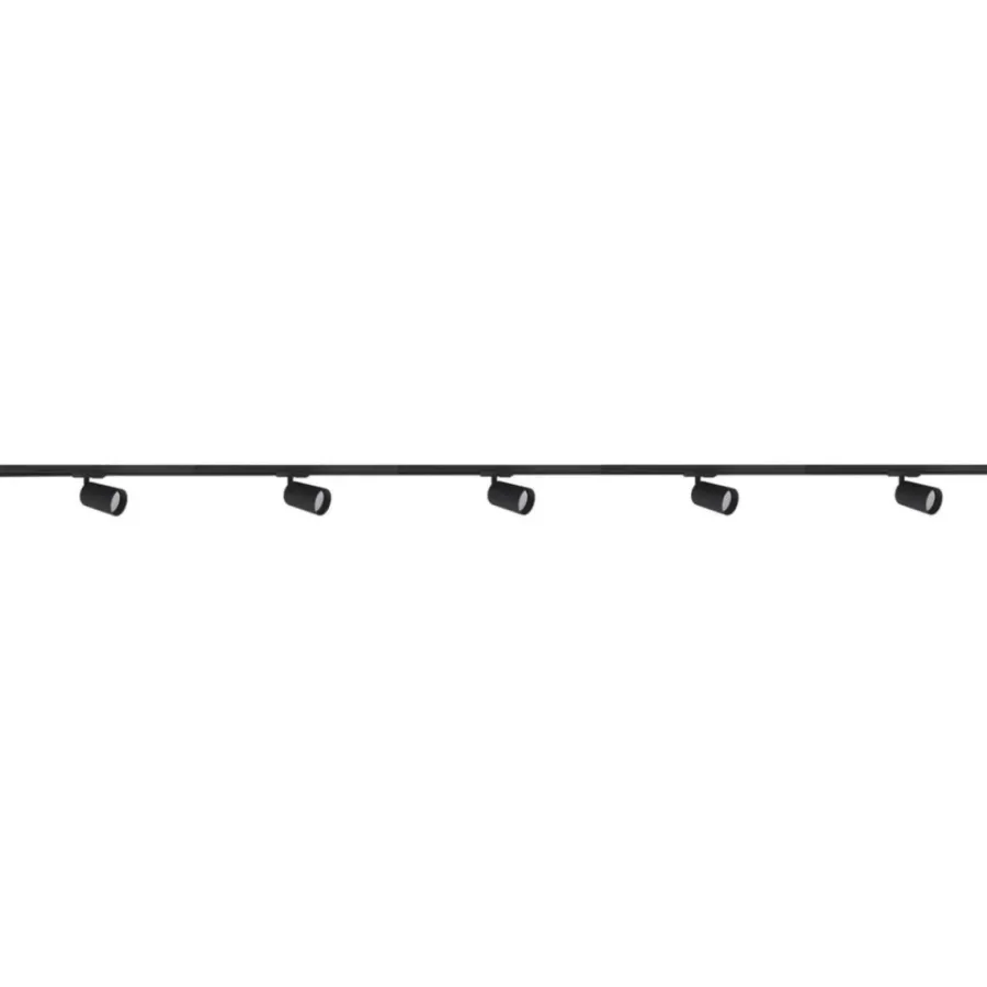 Clearance NorDesign Secco spotskinne 5 spotter 2 meter - Svart
