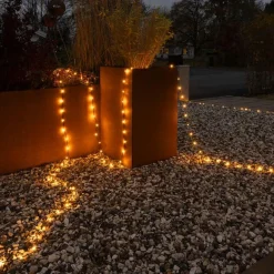 Sale Konstsmide ShineLine 400 amber micro led slynge 40 meter IP44 - Utendørs Svart