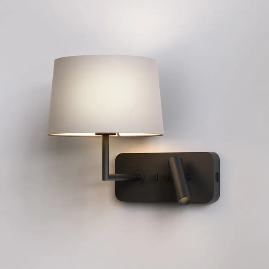 Clearance Astro Lighting Side by Side Grande vegglampe m/USB Bronse