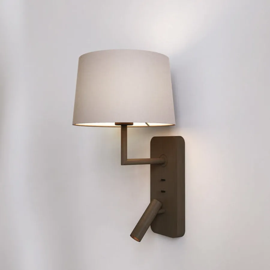 Clearance Astro Lighting Side by Side Grande vegglampe m/USB Bronse