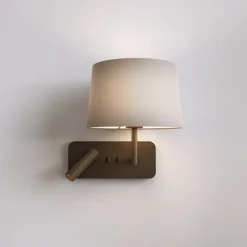 Clearance Astro Lighting Side by Side Grande vegglampe m/USB Bronse
