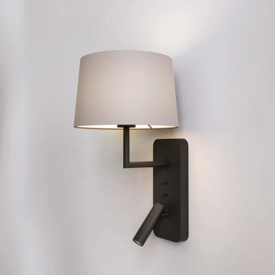 Clearance Astro Lighting Side by Side Grande vegglampe m/USB Bronse