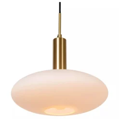 Clearance Lucide Singala rondell takpendel 3-lys - Svart/Opal/Messingfarget Svart / Opal