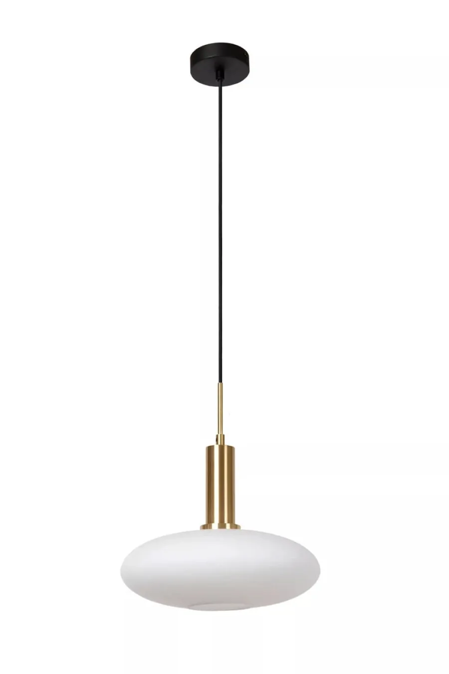 Clearance Lucide Singala takpendel 30 cm - Svart/Opal/Messingfarget Svart / Opal