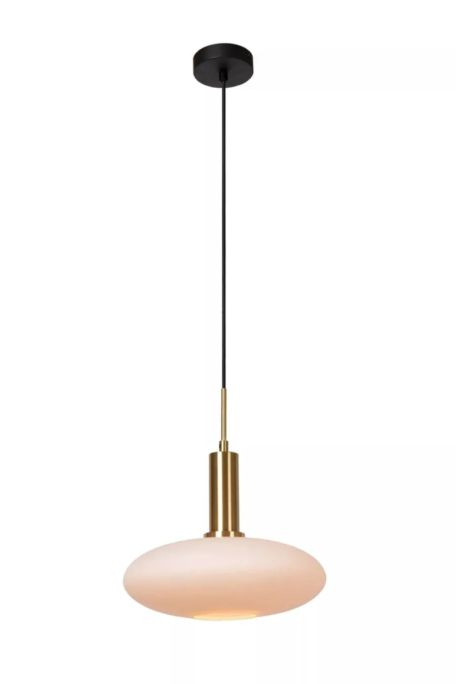 Clearance Lucide Singala takpendel 30 cm - Svart/Opal/Messingfarget Svart / Opal