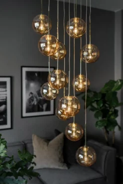 Online Globen Lighting Skyfall takpendel - Amber Messing / Amber