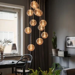 Online Globen Lighting Skyfall takpendel - Amber Messing / Amber