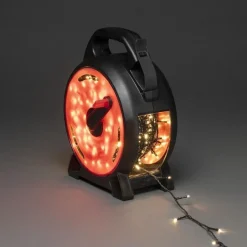 Outlet Konstsmide Slynge 600 LED 42 meter julelys på kabeltrommel IP44 - Varm Hvit