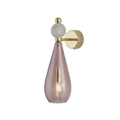 Discount EBB & FLOW Smykke vegglampe M - Obsidian/klar/Gull Gull / Rosa