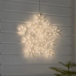 Outlet Konstsmide Snøfnugg med 90 varme LED 58 cm IP44 utendørs Hvit
