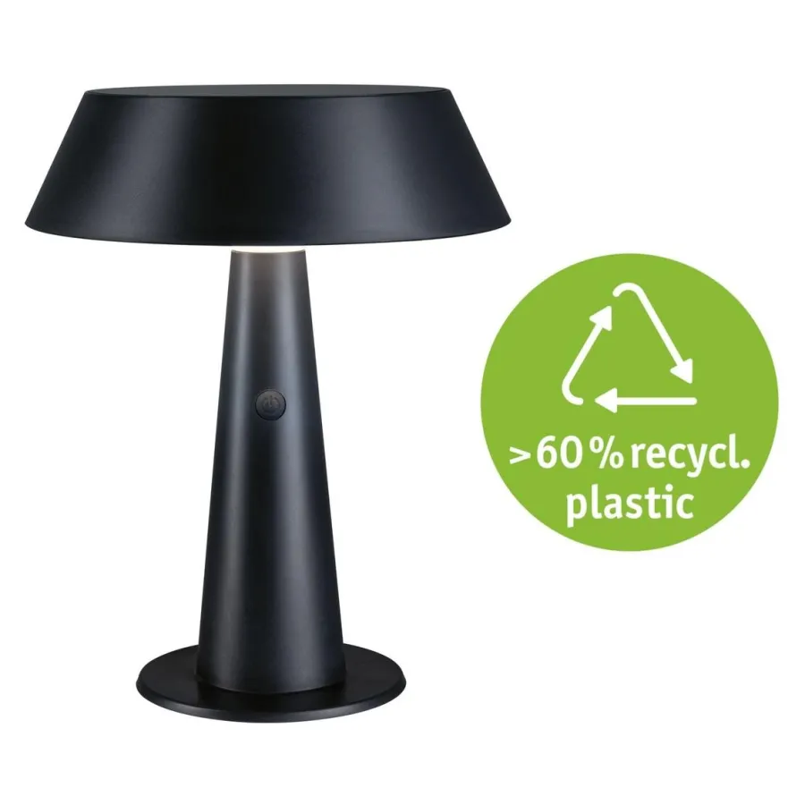 Paulmann Soala portabel bordlampe oppladbar 2,1W 2700 Kelvin IP44 - Solcelle Svart