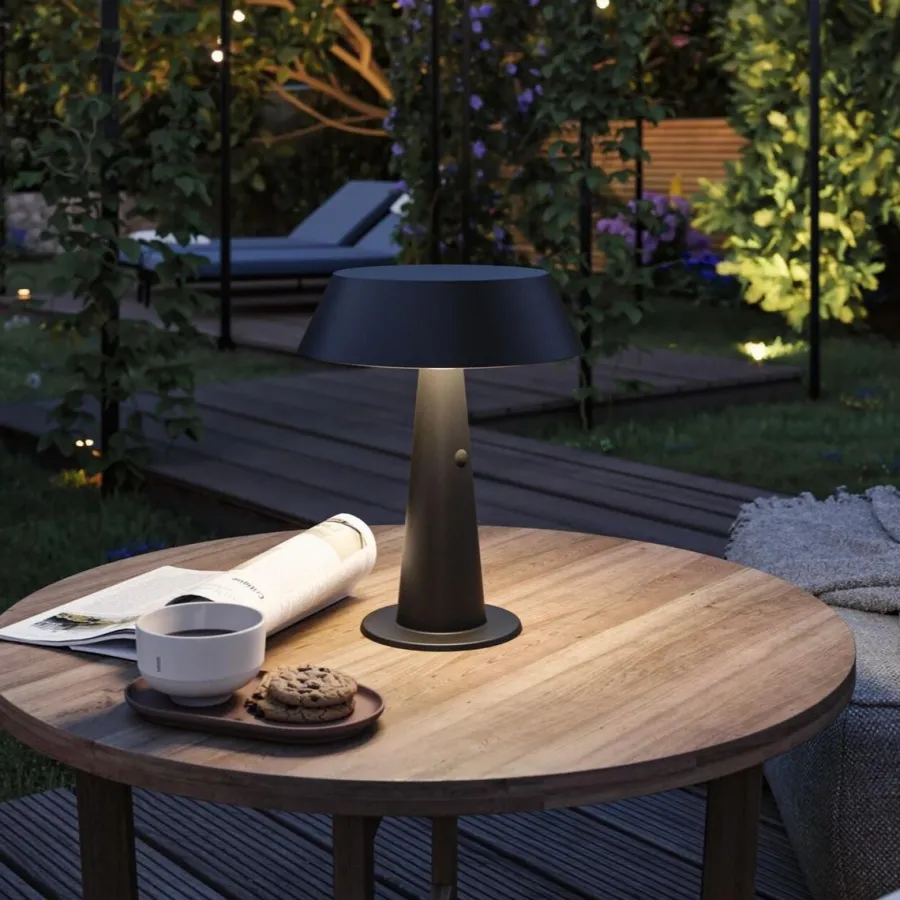 Paulmann Soala portabel bordlampe oppladbar 2,1W 2700 Kelvin IP44 - Solcelle Svart