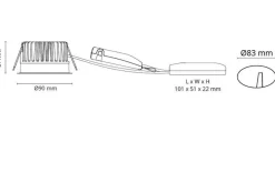 New Sg Armaturen As Soft Slim DimToWarm IsoSafe 6W LED 2000-2800K Ra>95 - Hvit