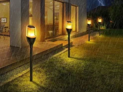 Sale NorDesign Solar Flame hagebelysning 1W 1600K IP65 - Solcelle Svart
