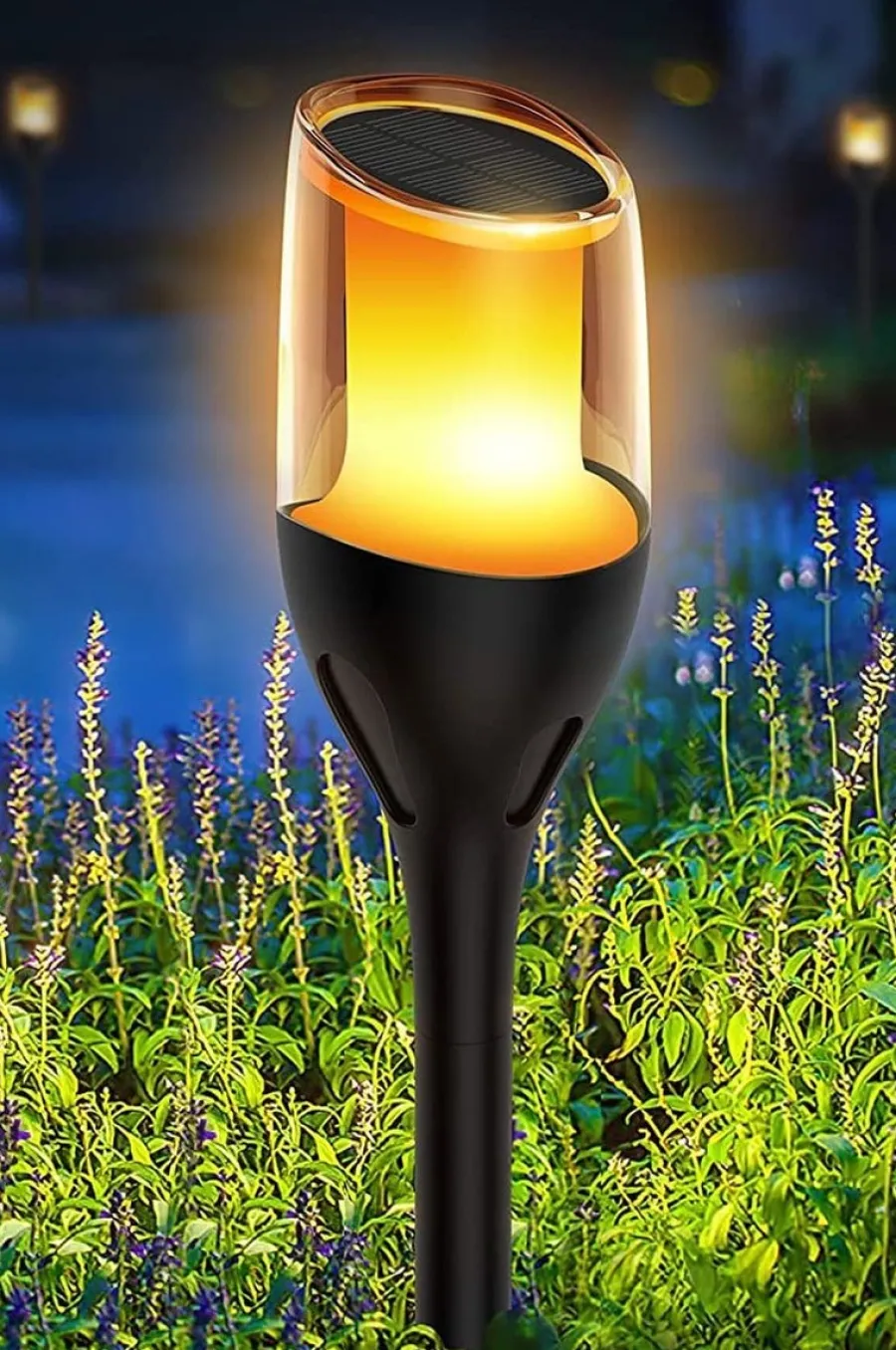 Sale NorDesign Solar Flame hagebelysning 1W 1600K IP65 - Solcelle Svart