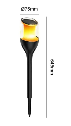 Sale NorDesign Solar Flame hagebelysning 1W 1600K IP65 - Solcelle Svart