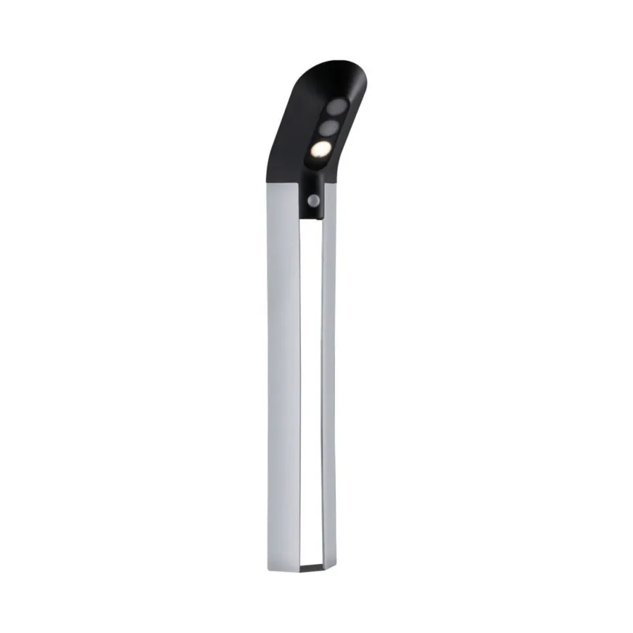 Clearance Paulmann Solar LED pullert 1,22W 3000 Kelvin m/bevegelses sensor IP44 - Solcelle Antrasitt