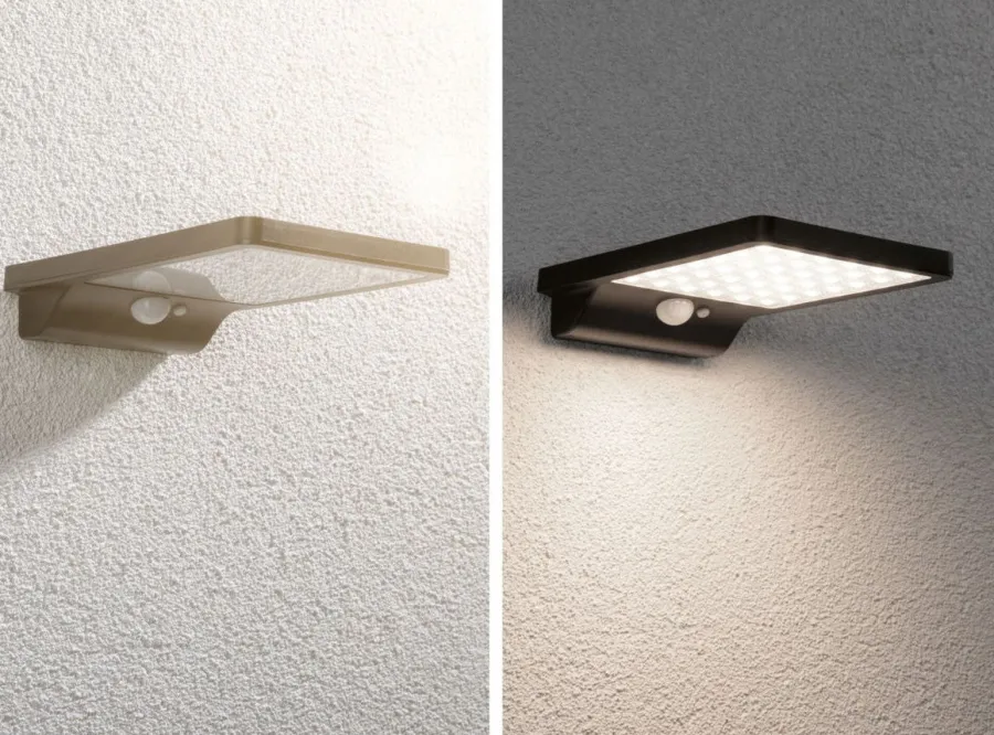 Sale Paulmann Solveig vegglampe utendørs 4,8W 3000 Kelvin m/bevegelses sensor - Solcelle Svart