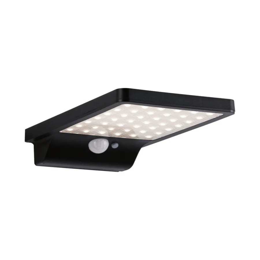 Sale Paulmann Solveig vegglampe utendørs 4,8W 3000 Kelvin m/bevegelses sensor - Solcelle Svart