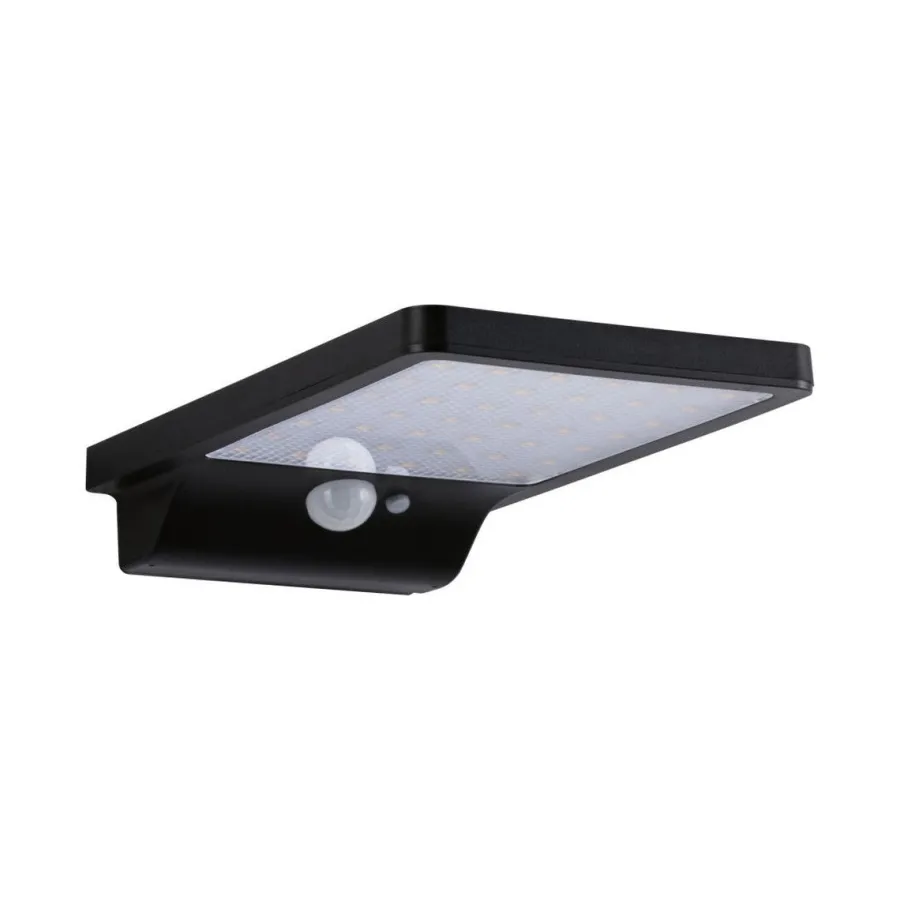 Sale Paulmann Solveig vegglampe utendørs 4,8W 3000 Kelvin m/bevegelses sensor - Solcelle Svart