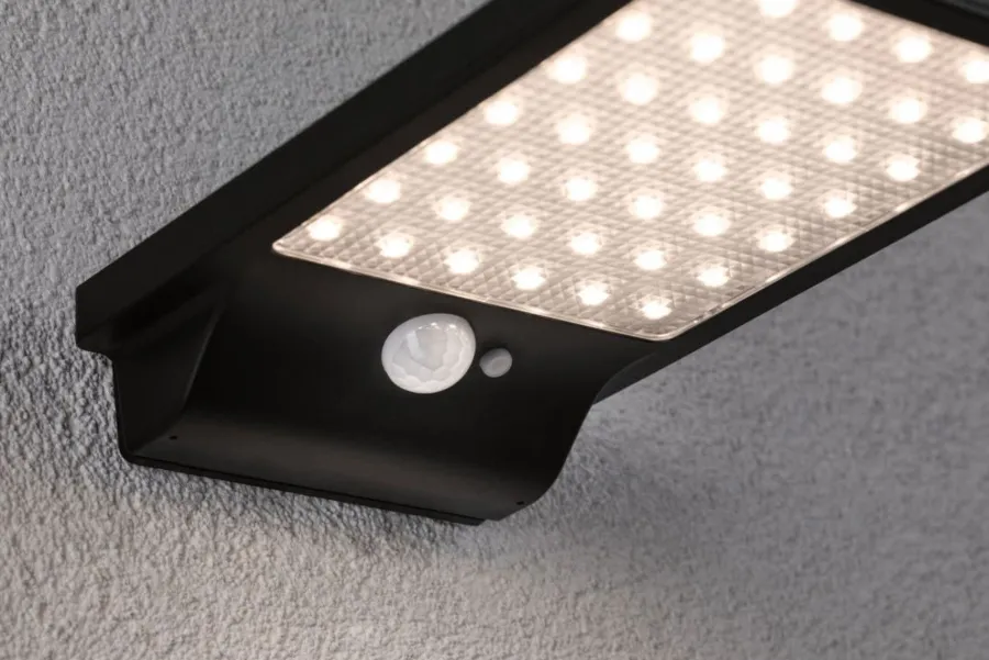 Sale Paulmann Solveig vegglampe utendørs 4,8W 3000 Kelvin m/bevegelses sensor - Solcelle Svart