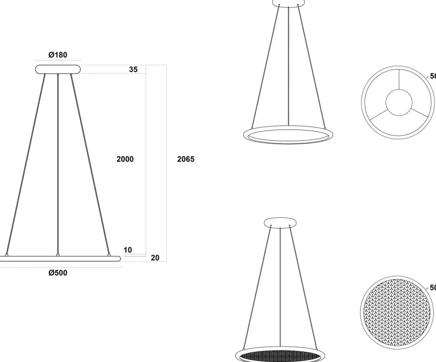 Sale NorDesign Sonara takpendel 50 cm 2700 kelvin 20W - Dimbar