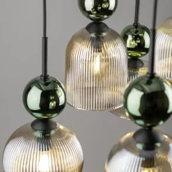 TK Lighting Sophia takpendel 6-lys Amber / Hvit