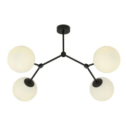 Clearance Emibig Space taklampe 4 lys - Svart/Opal Svart / Opal