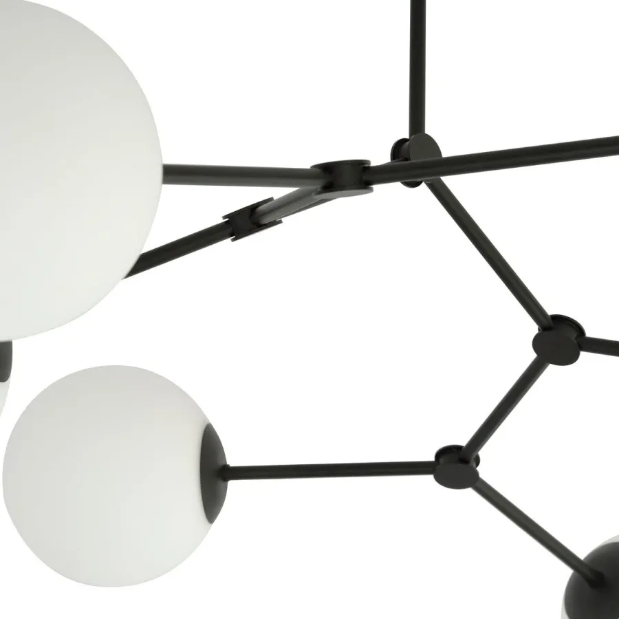 Clearance Emibig Space taklampe 4 lys - Svart/Opal Svart / Opal