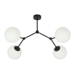 Clearance Emibig Space taklampe 4 lys - Svart/Opal Svart / Opal