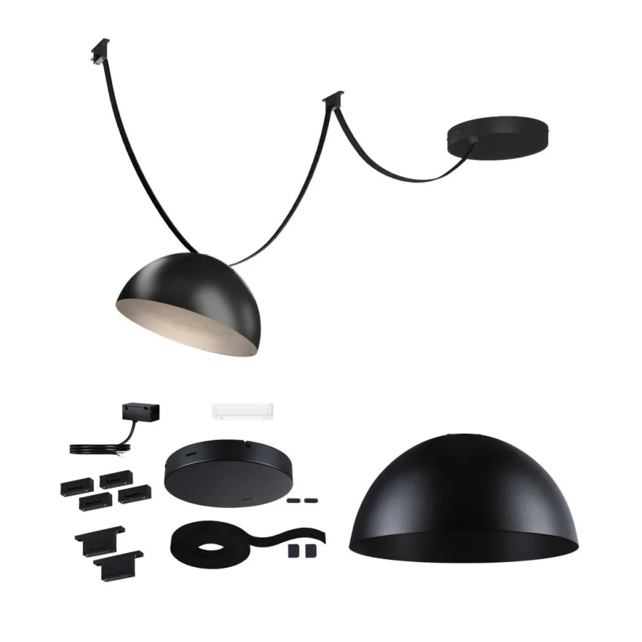 New Paulmann Startsett for ULine belte system 12W Bol pendel Svart