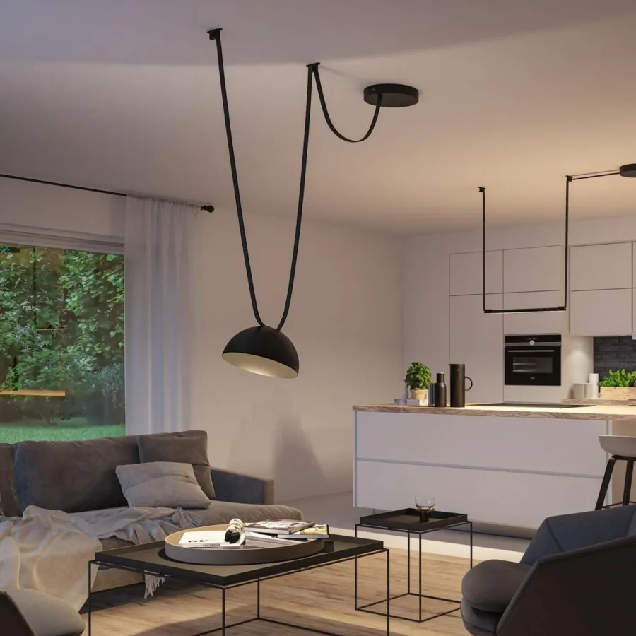 New Paulmann Startsett for ULine belte system 12W Bol pendel Svart