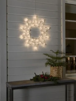 Clearance Konstsmide Stjerne med 60 varme LED 58 cm IP44 utendørs Hvit