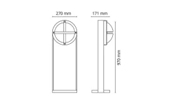 Clearance Sg Armaturen As Stolpe til Solo, Tanto, Uno og Primo vegglampe - Grafitt