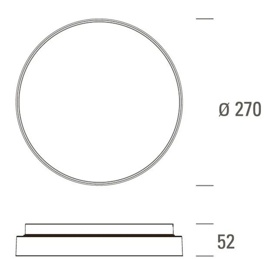 Best NorDesign Stripe Trim 270 taklampe IP54 3000 Kelvin 18/24W Dimbar Hvit