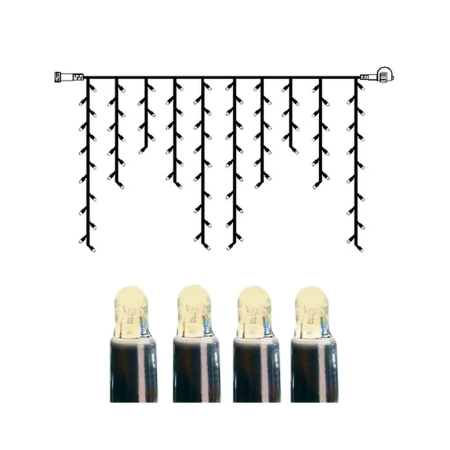 Clearance Star Trading System led istapp 2 meter ekstraenhet varmhvit - Svart