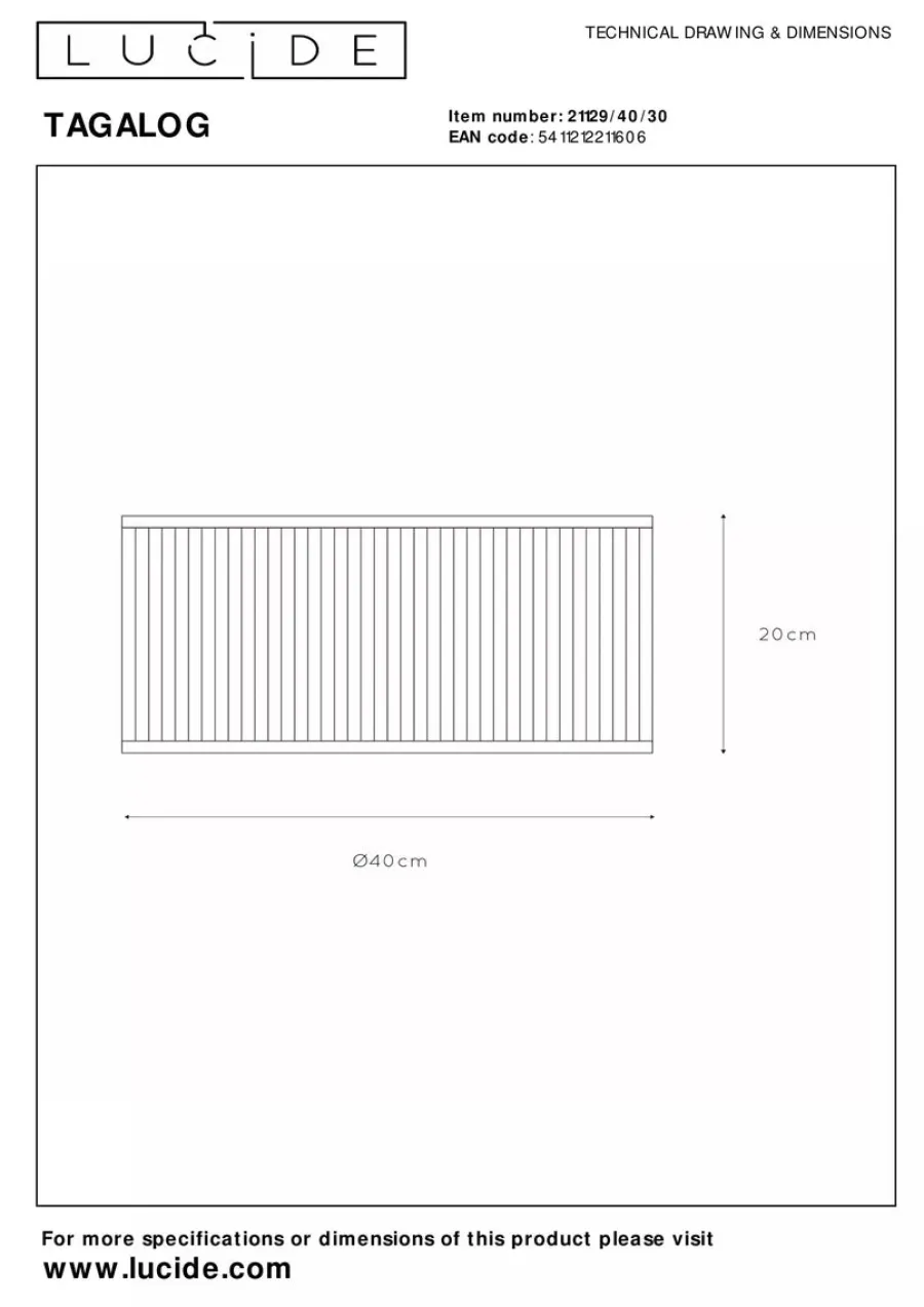 Sale Lucide Tagalog taklampe 40 cm - Svart