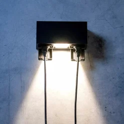 Sale Norlux Talos vegglampe utendørs IP54 8W m/dobbel stikkontakt Svart