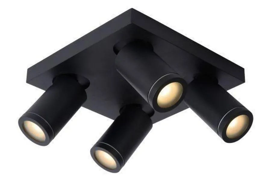 Best Lucide Taylor spot 4 lys IP44 baderom warm to dim 4x5W 2200-3000K Svart